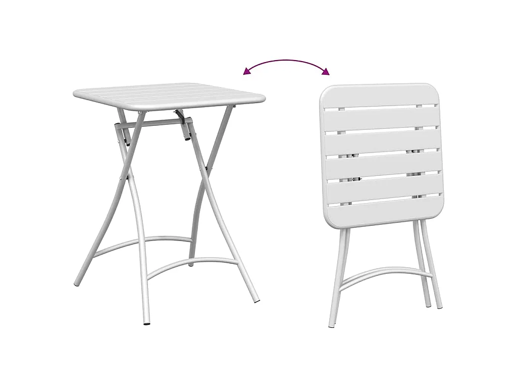 Ensemble bistrot 3 pièces Blanc Acier
