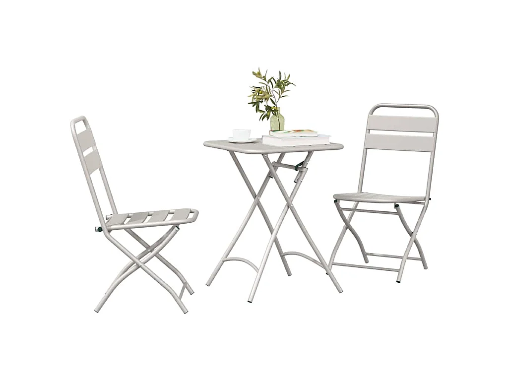 Ensemble bistrot 3 pièces Beige Acier