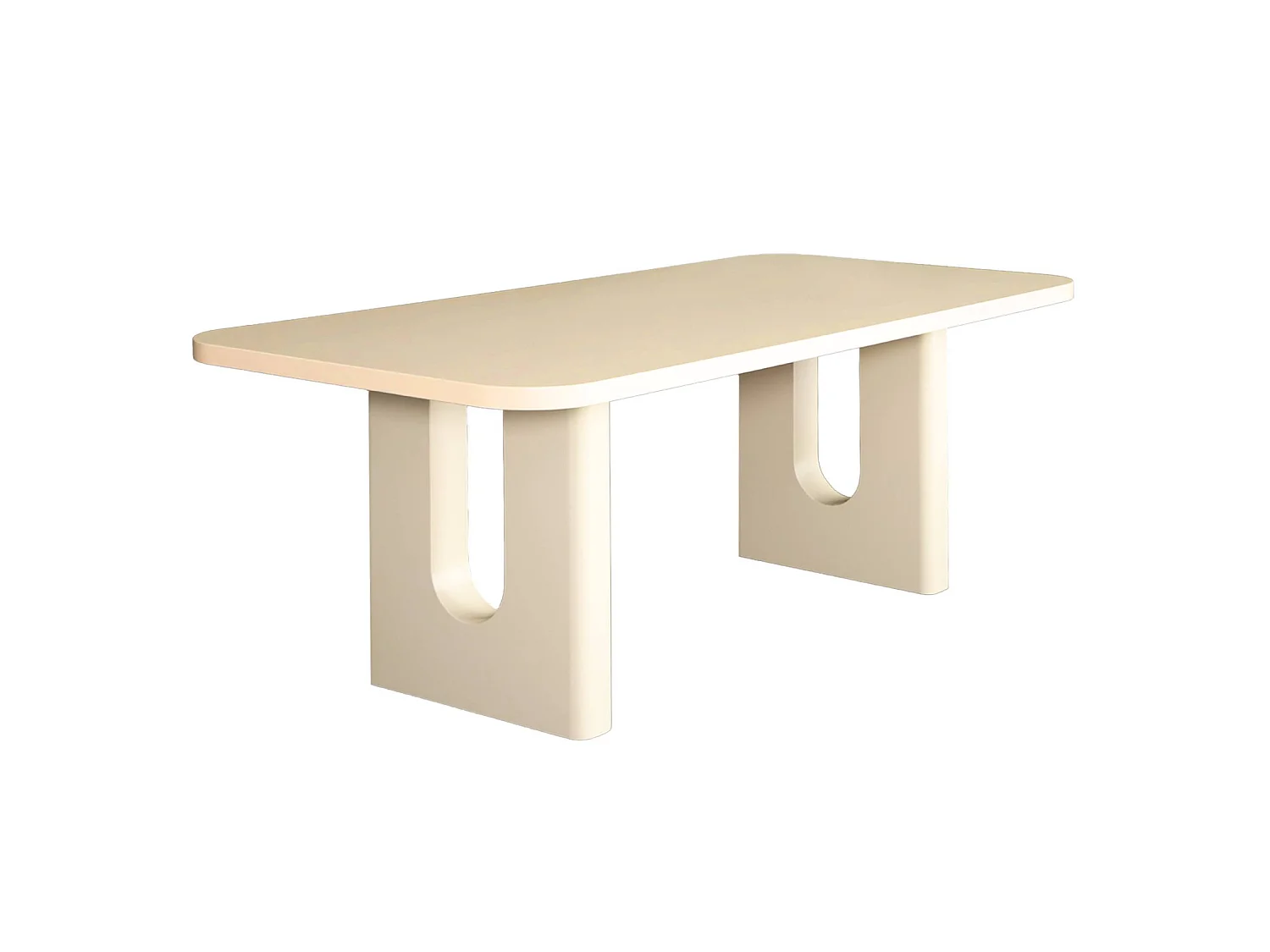Table à manger finition mat 8 places crème - Sia