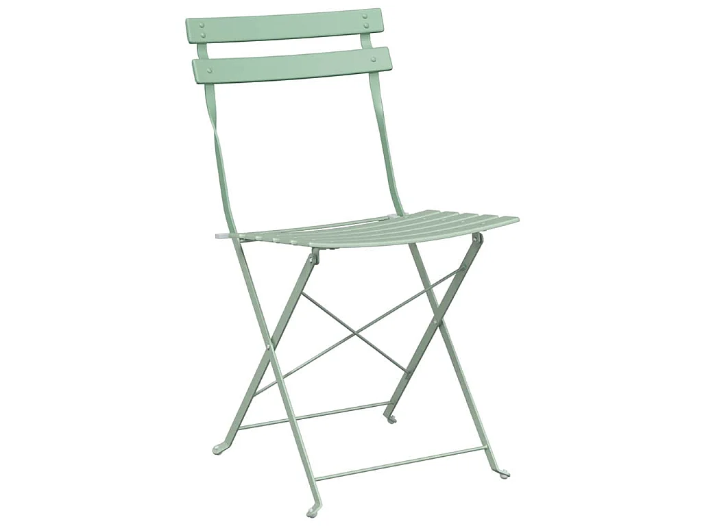 Conjunto de Bistro Plegable 3 piezas Menta Claro Acero