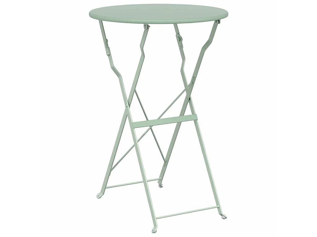 Conjunto de Bistro Plegable 3 piezas Menta Claro Acero