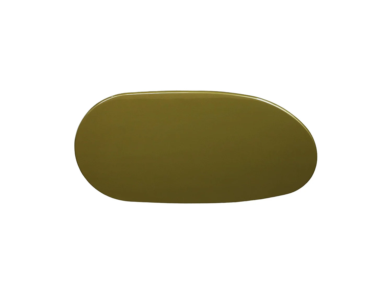 Tavolino basso ovale finitura lucida, verde kaki