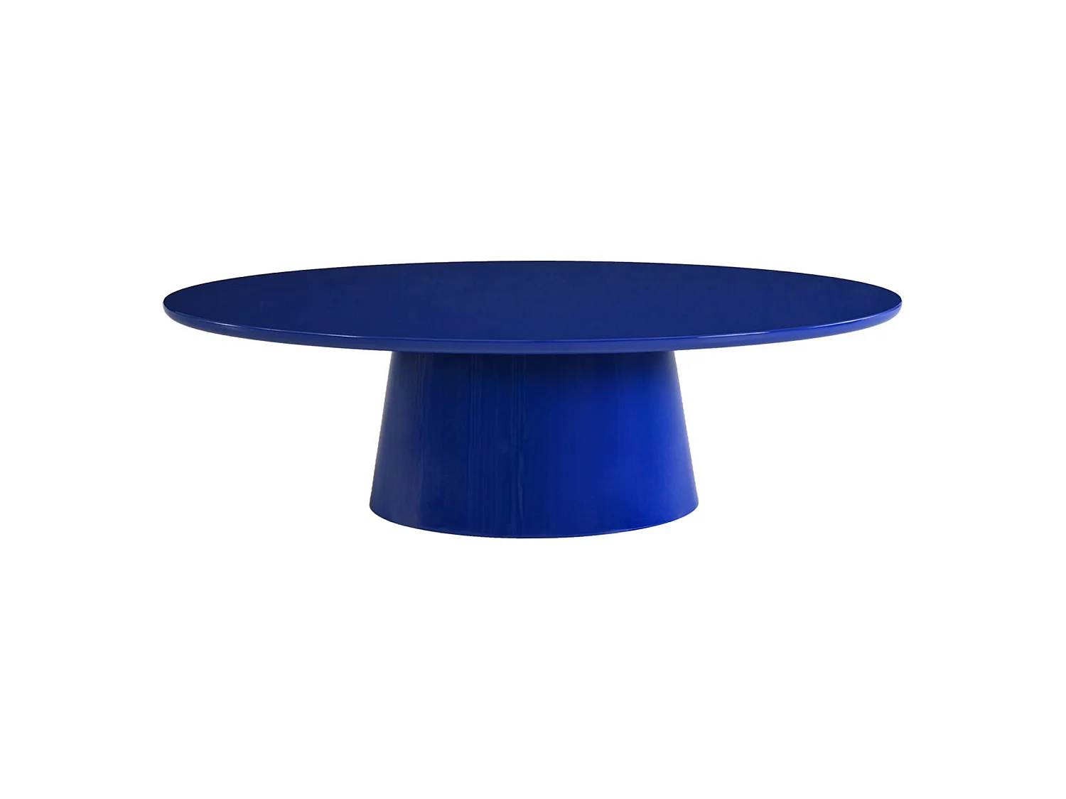 Table basse ovale finition glossy bleu - Nell