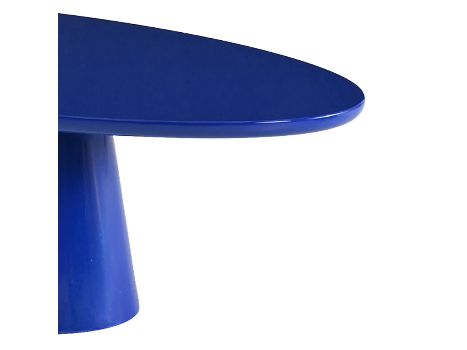 Table basse ovale finition glossy bleu - Nell
