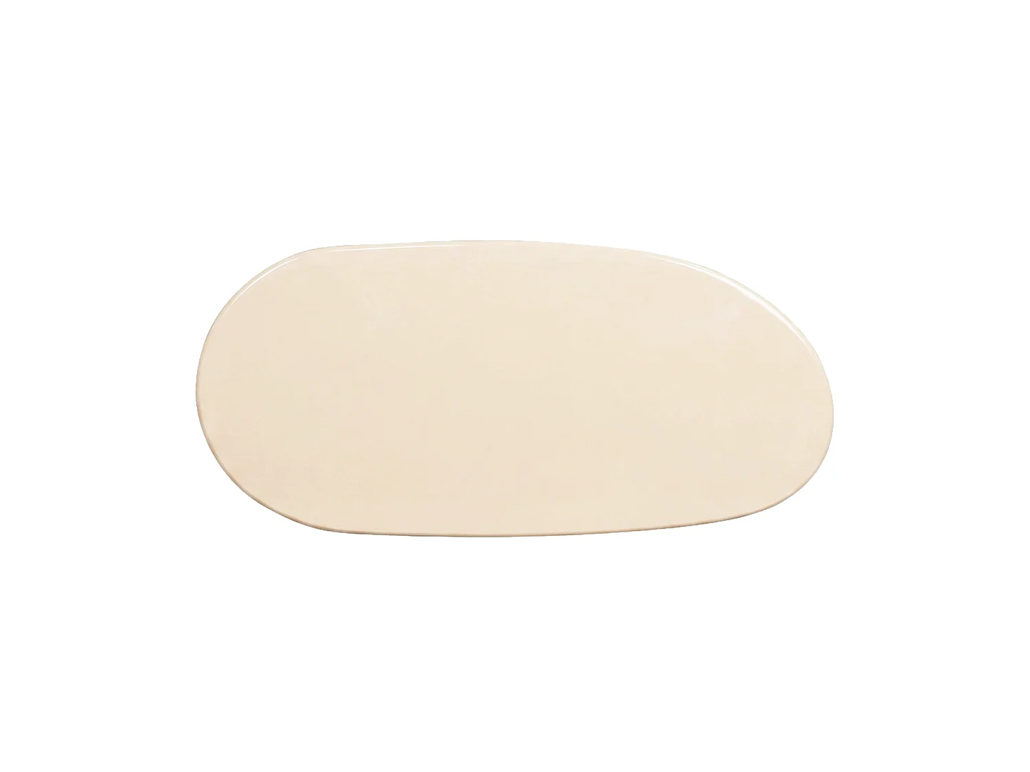 Tavolino basso ovale finitura lucida, crema