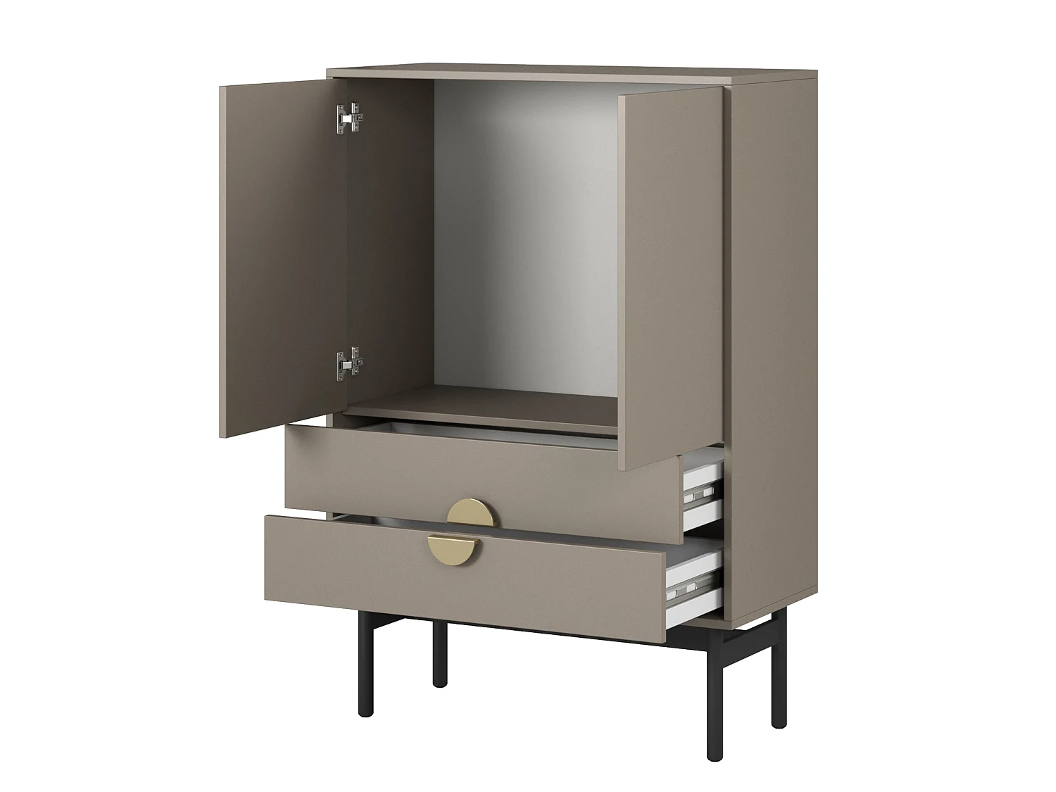 Highboard 2-türig - Steingrau - 85 cm - Stoon II