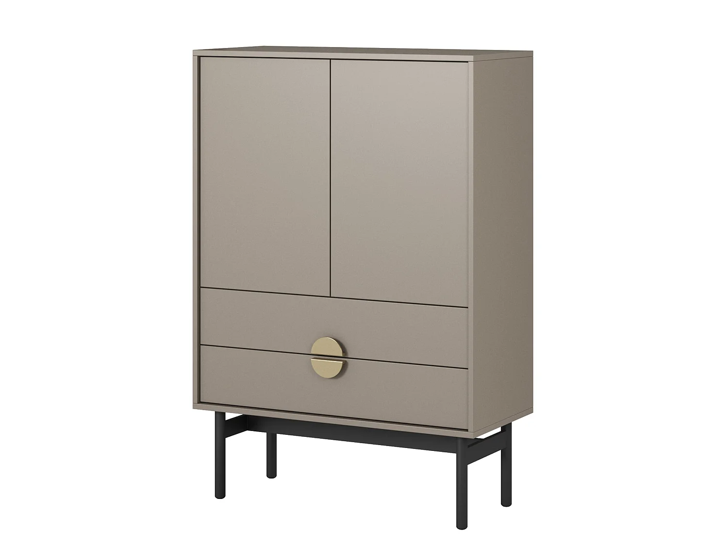 Highboard 2-türig - Steingrau - 85 cm - Stoon II