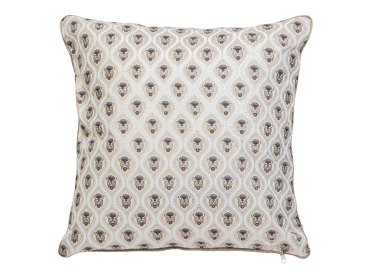 Coussin Déco Imprimé "Little Cottage" 40x40cm Blanc