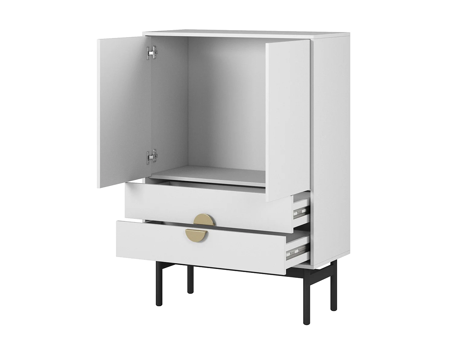 Highboard 2-türig - Weiß - 85 cm - Stoon II