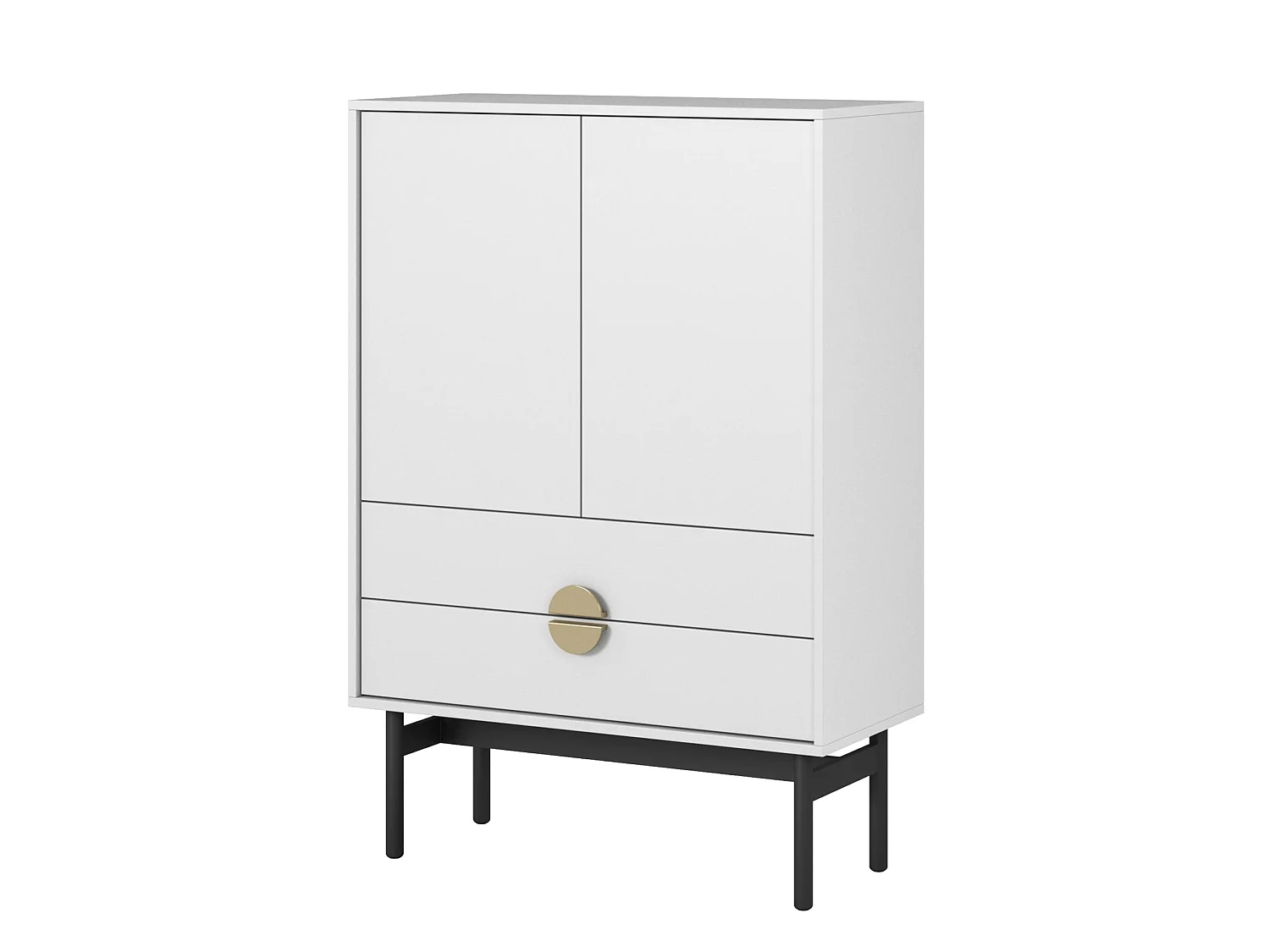 Highboard 2-türig - Weiß - 85 cm - Stoon II