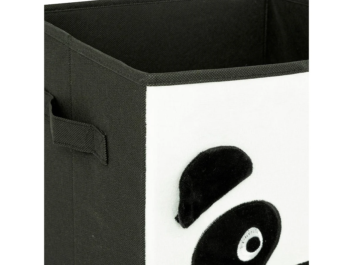 Boîte de Rangement Pliable "Panda" 29x29cm Noir & Blanc