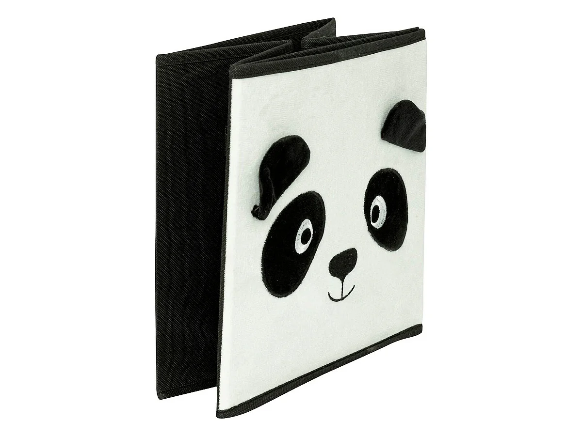 Boîte de Rangement Pliable "Panda" 29x29cm Noir & Blanc