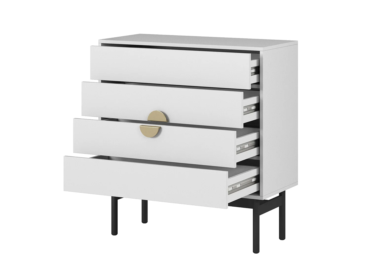Commode avec 4 tiroirs - 85cm - blanc - STOON II