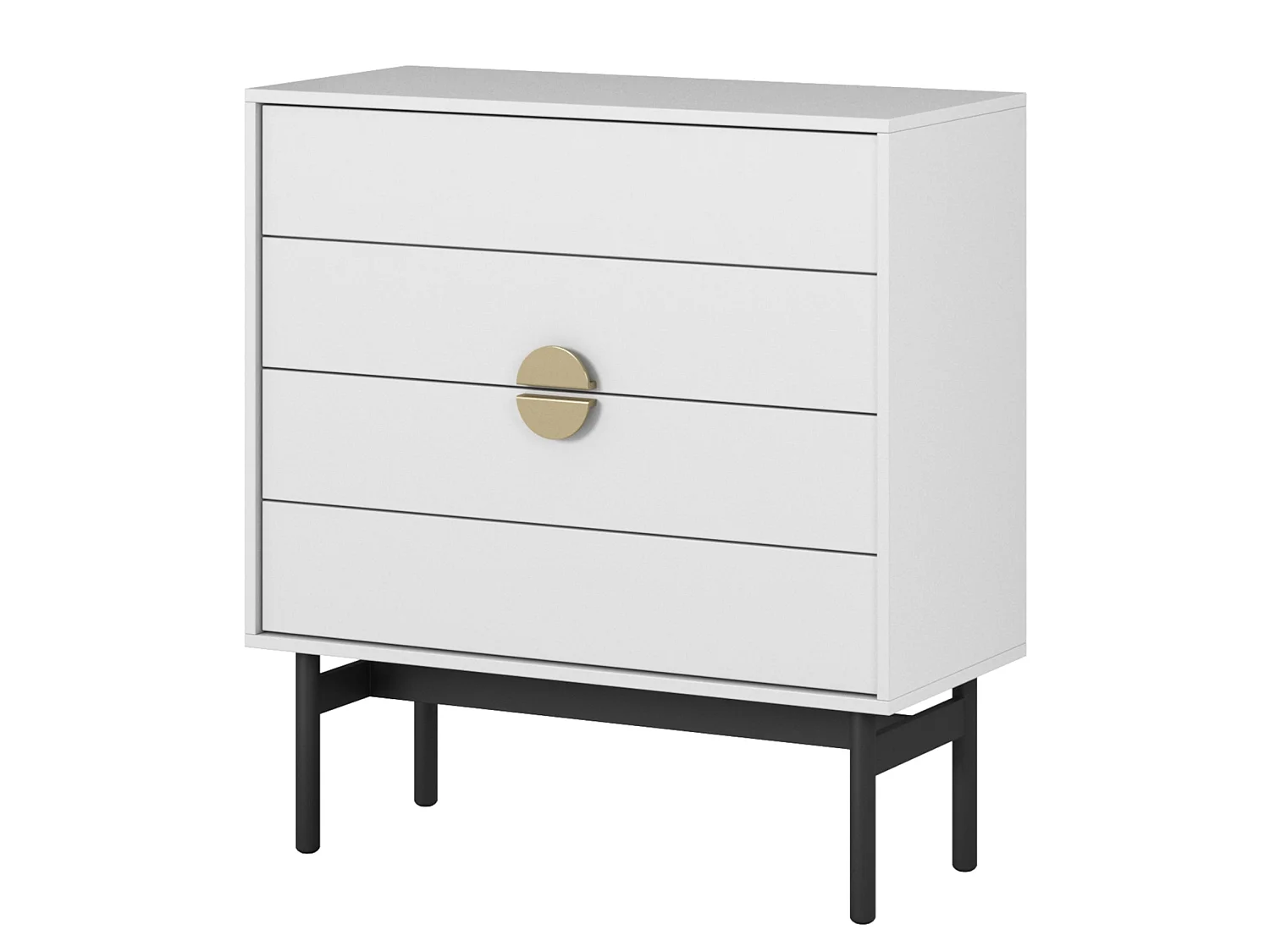 Commode avec 4 tiroirs - 85cm - blanc - STOON II
