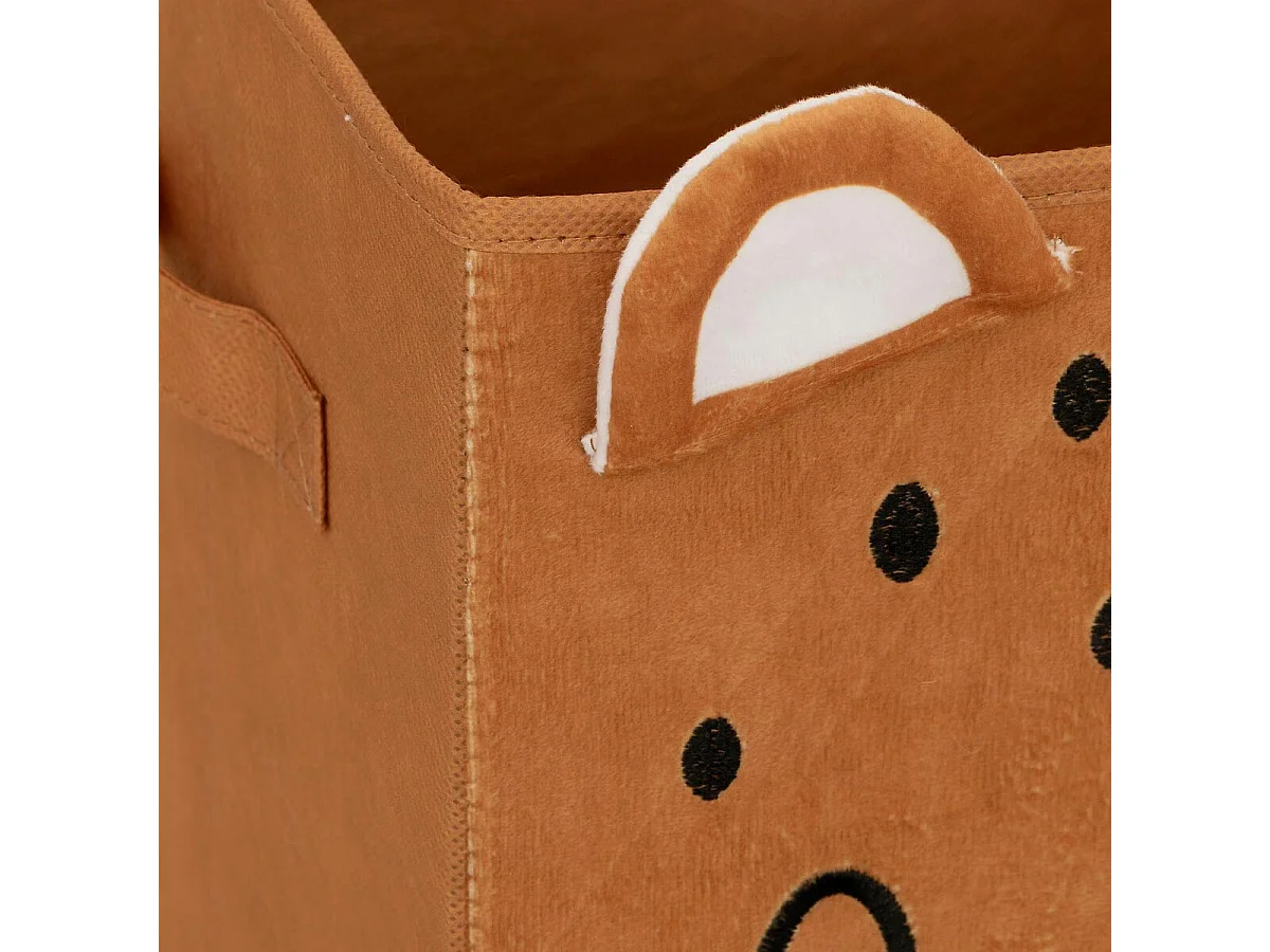 Boîte de Rangement Pliable "Léopard" 29x29cm Marron