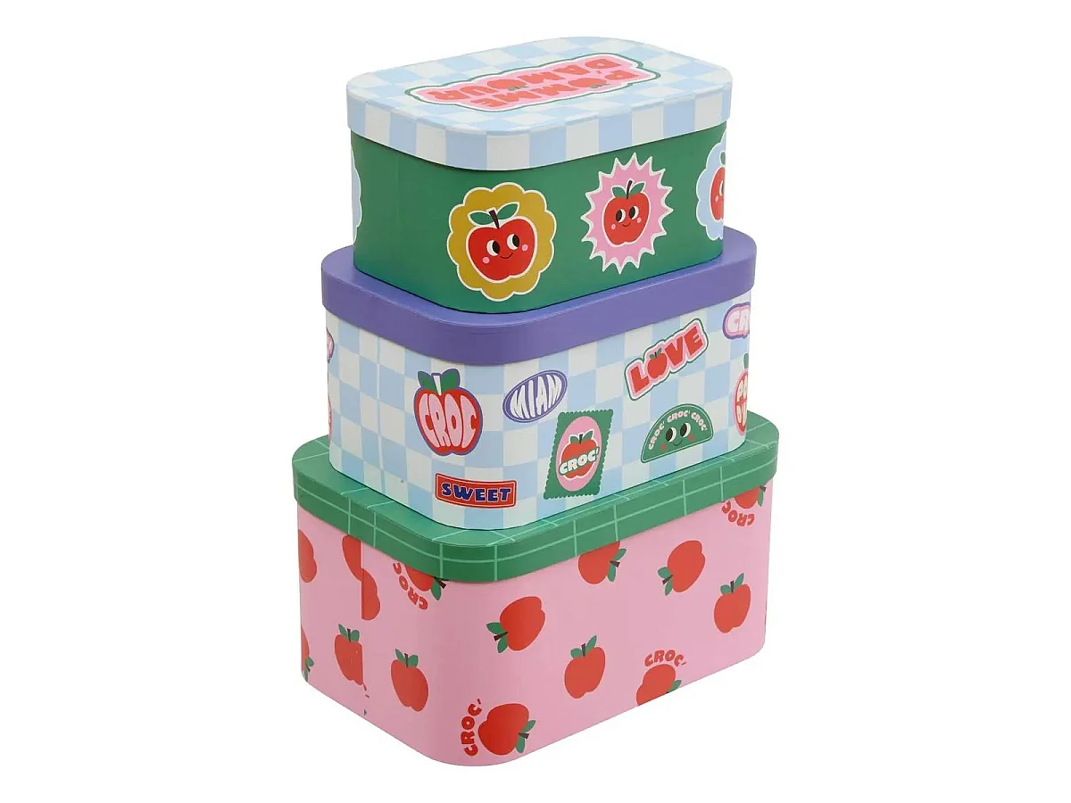 Lot de 3 Boîtes de Rangement "Chachapop" 36cm Multicolore