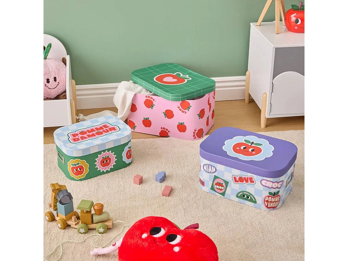 Lot de 3 Boîtes de Rangement "Chachapop" 36cm Multicolore