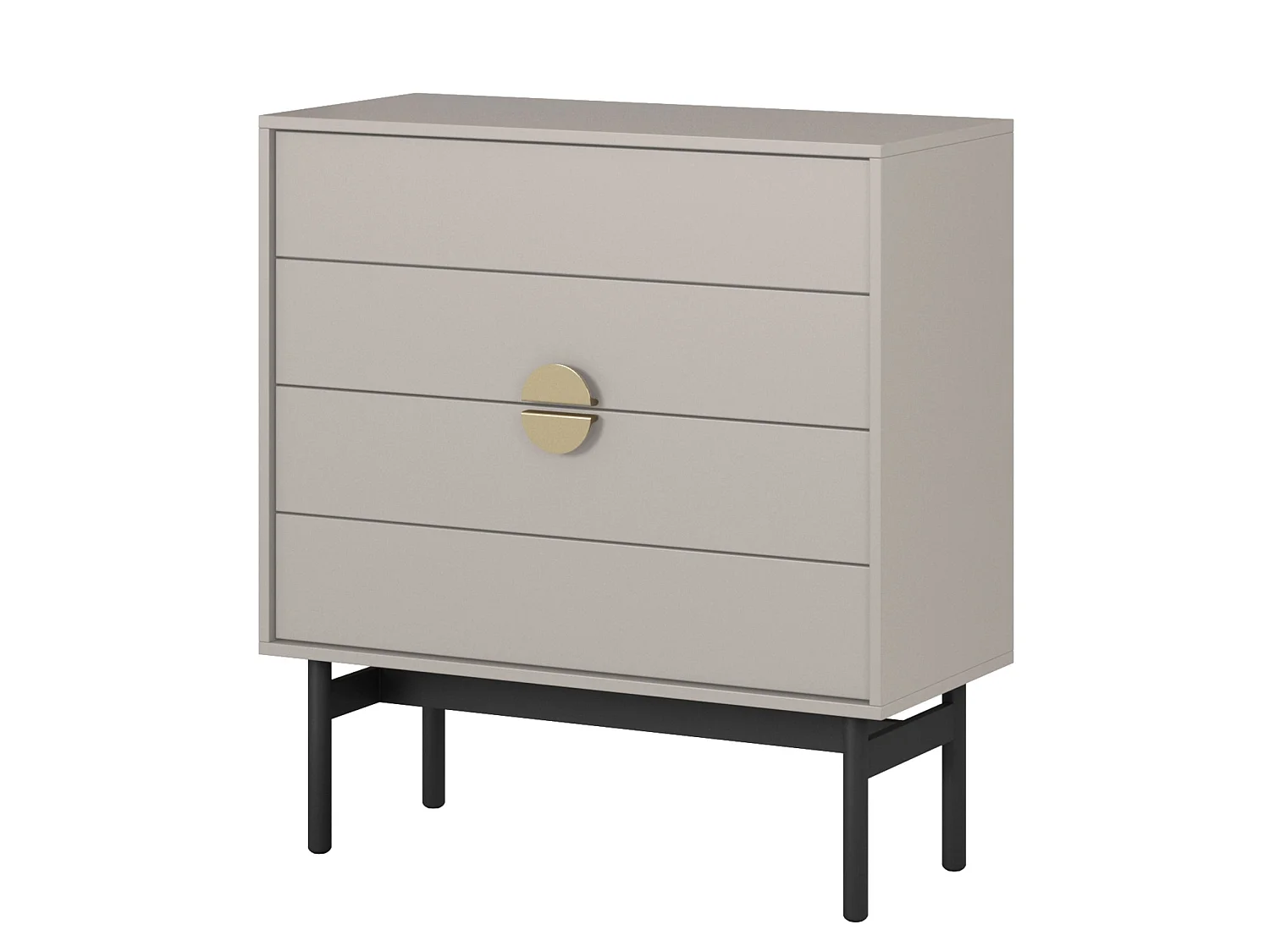 Commode avec 4 tiroirs - 85cm - taupe - STOON II