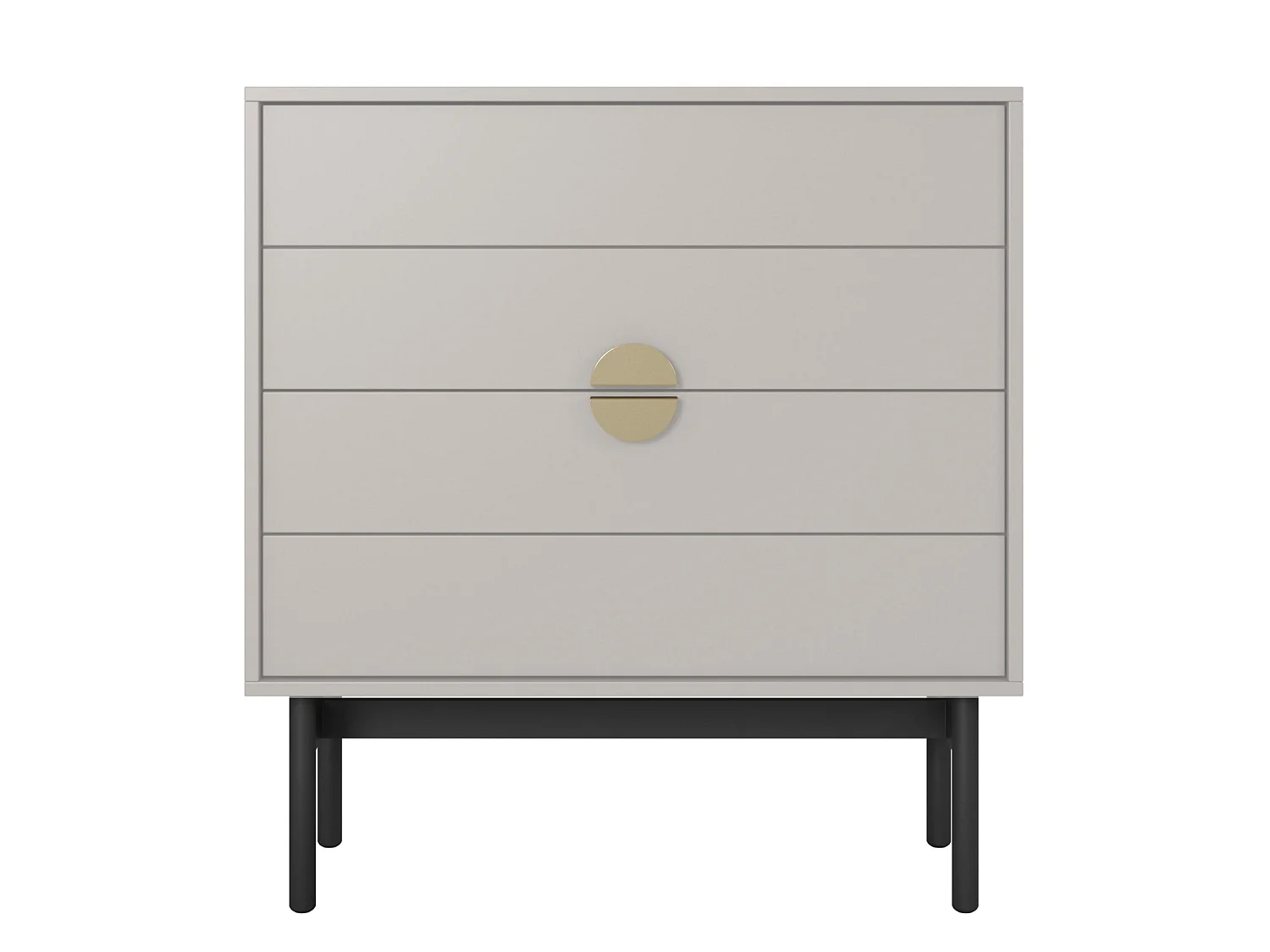 Commode avec 4 tiroirs - 85cm - taupe - STOON II