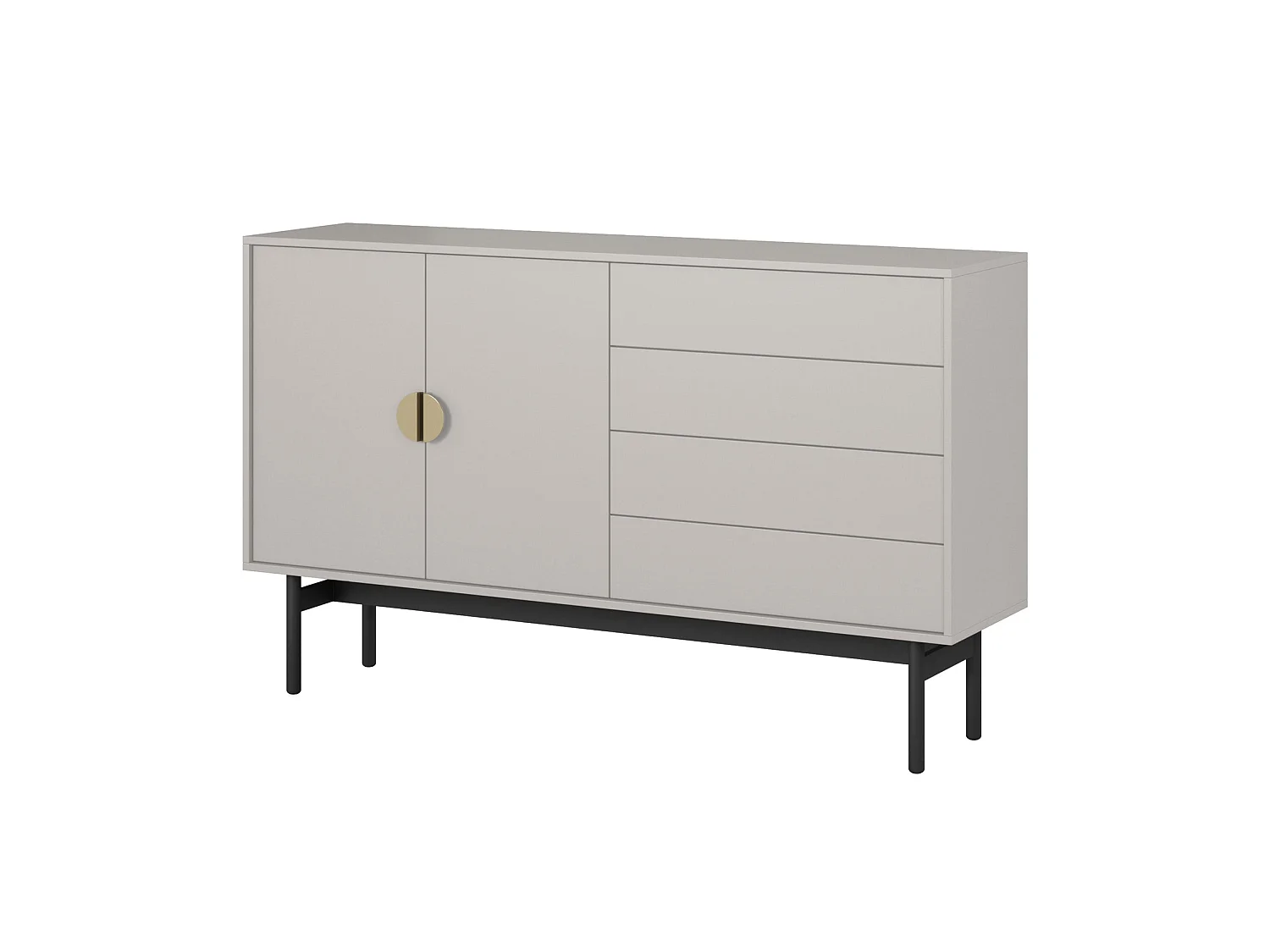 Dressoir met 2 deuren en 4 lades - taupe - 154 cm - Stoon II