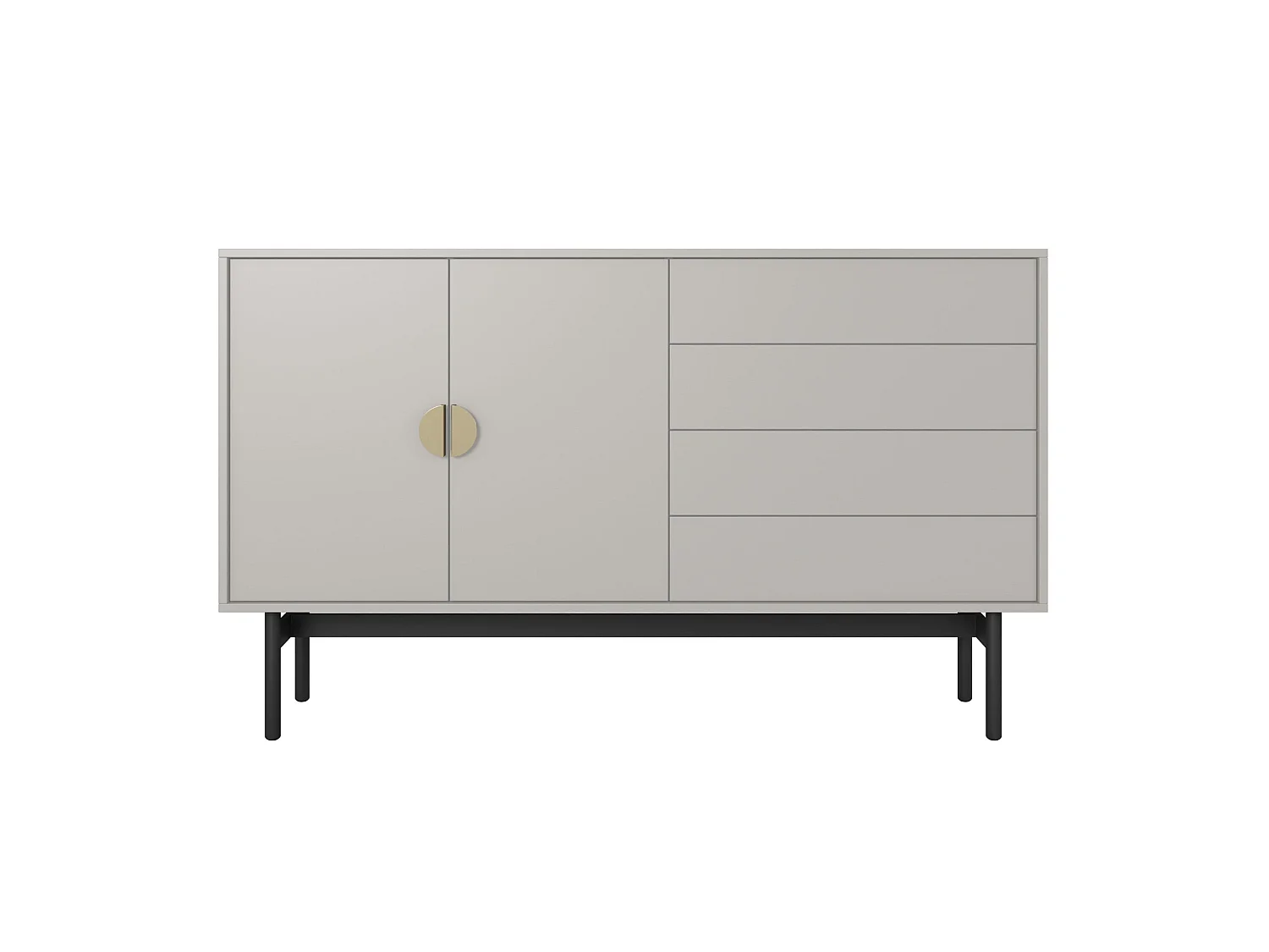 Dressoir met 2 deuren en 4 lades - taupe - 154 cm - Stoon II