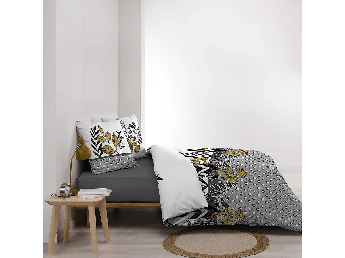 Parure de Lit 3 Pièces "Catalia" 240x220cm Gris