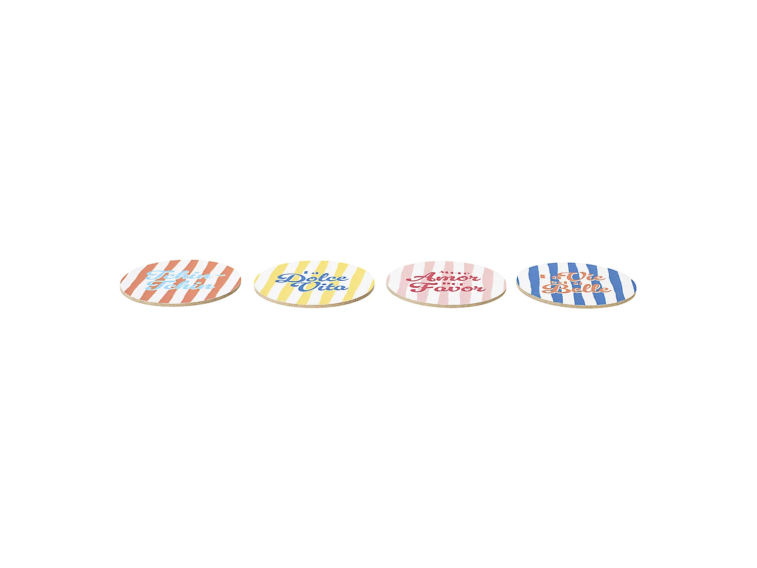 Lot de 4 Dessous de Verre - HOME DECO FACTORY - Dolce Vita - Multicolore