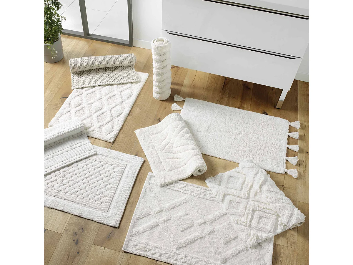 Tapis de Bain Relief "Isalis" 50x80cm Beige