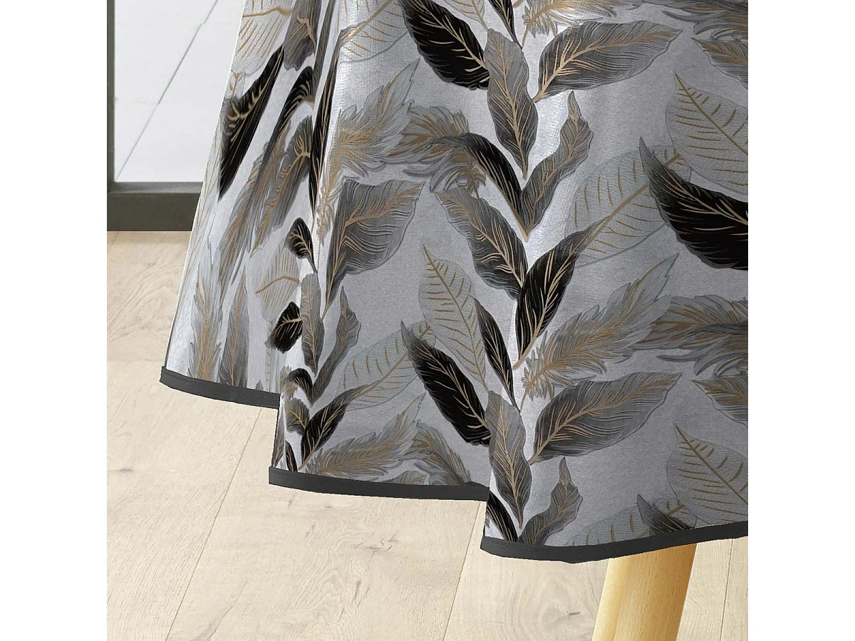 Nappe Toile Cirée Ronde "Oralia" 160cm Gris