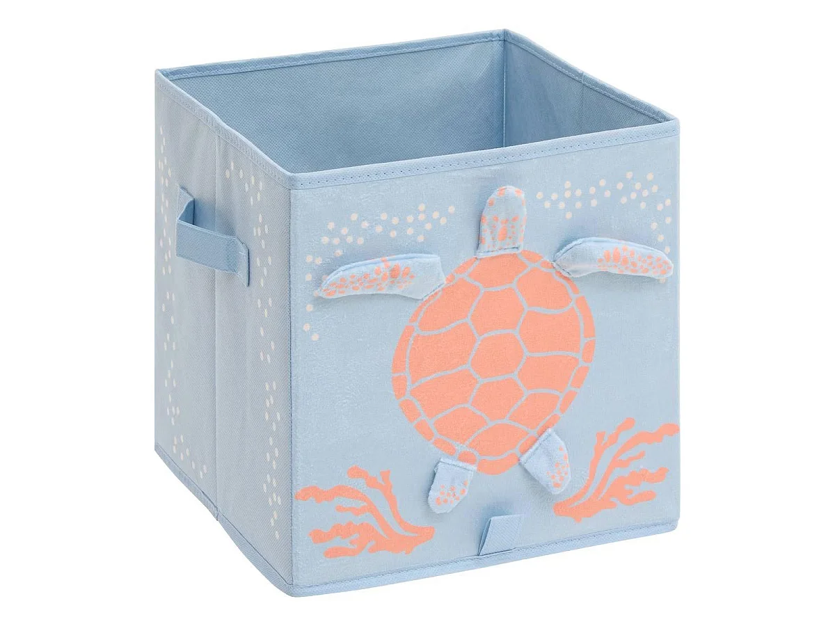 Boîte de Rangement en Velours "Mer" 29x29cm Bleu