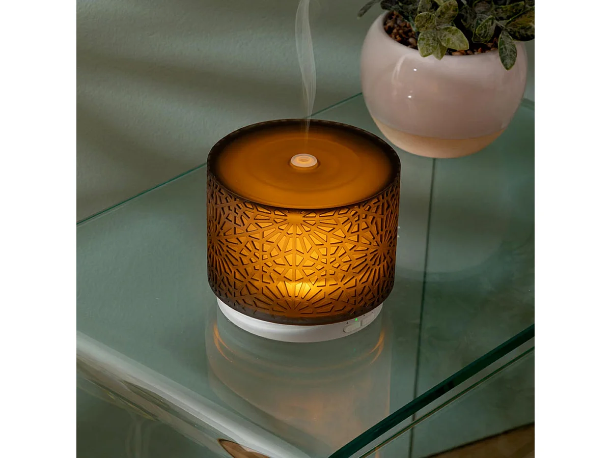 Diffuseur d'Huile Essentielle à Motifs "Elsy" 100ml Noir