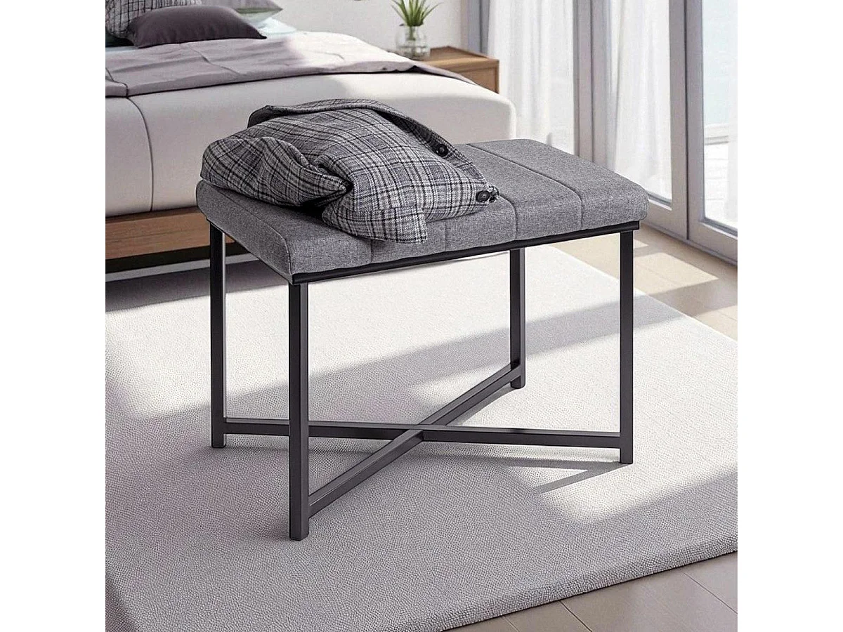 Banc Design "Elisabeth" 59cm Gris & Noir