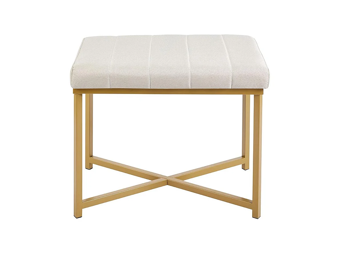 Banc Design "Elisabeth" 58cm Beige & Or
