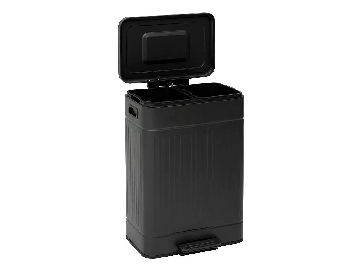 Poubelle de Tri 2 Bacs "Nova" 2x30L Noir