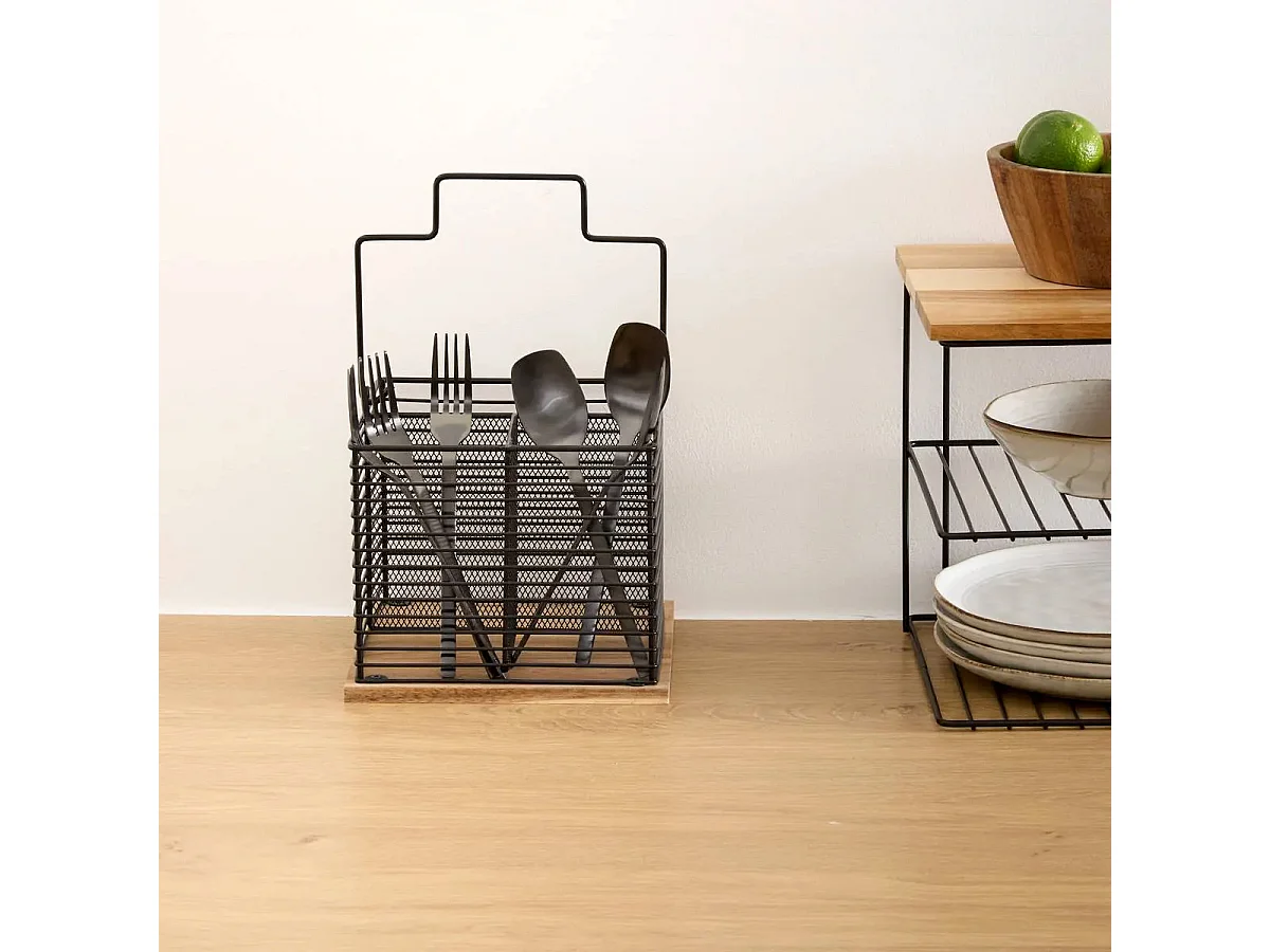 Pot Range-Couverts en Métal "Mauro" 29cm Noir