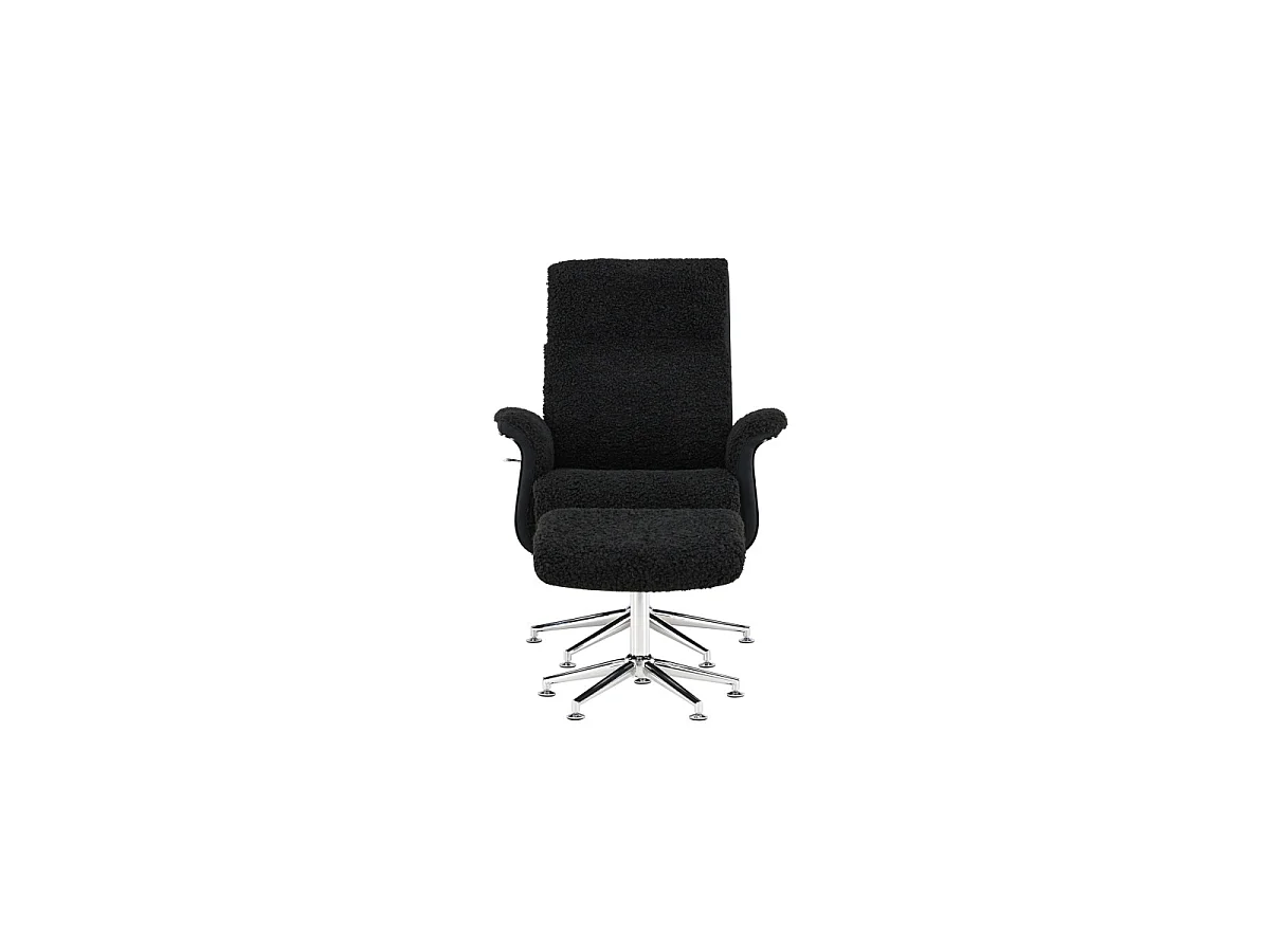 Fauteuil Avec Repose-Pieds "Hagon" 112cm Gris Foncé