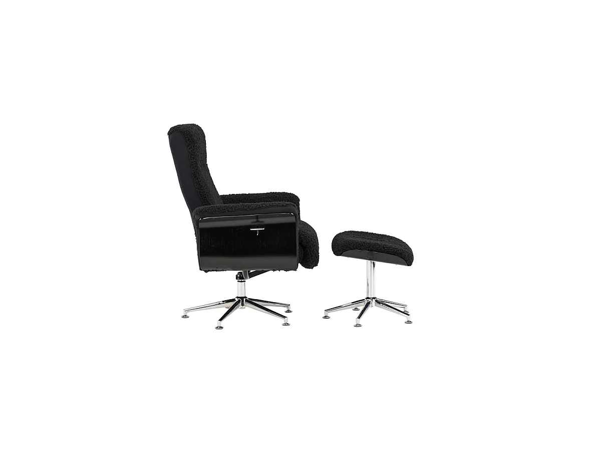 Fauteuil Avec Repose-Pieds "Hagon" 112cm Gris Foncé