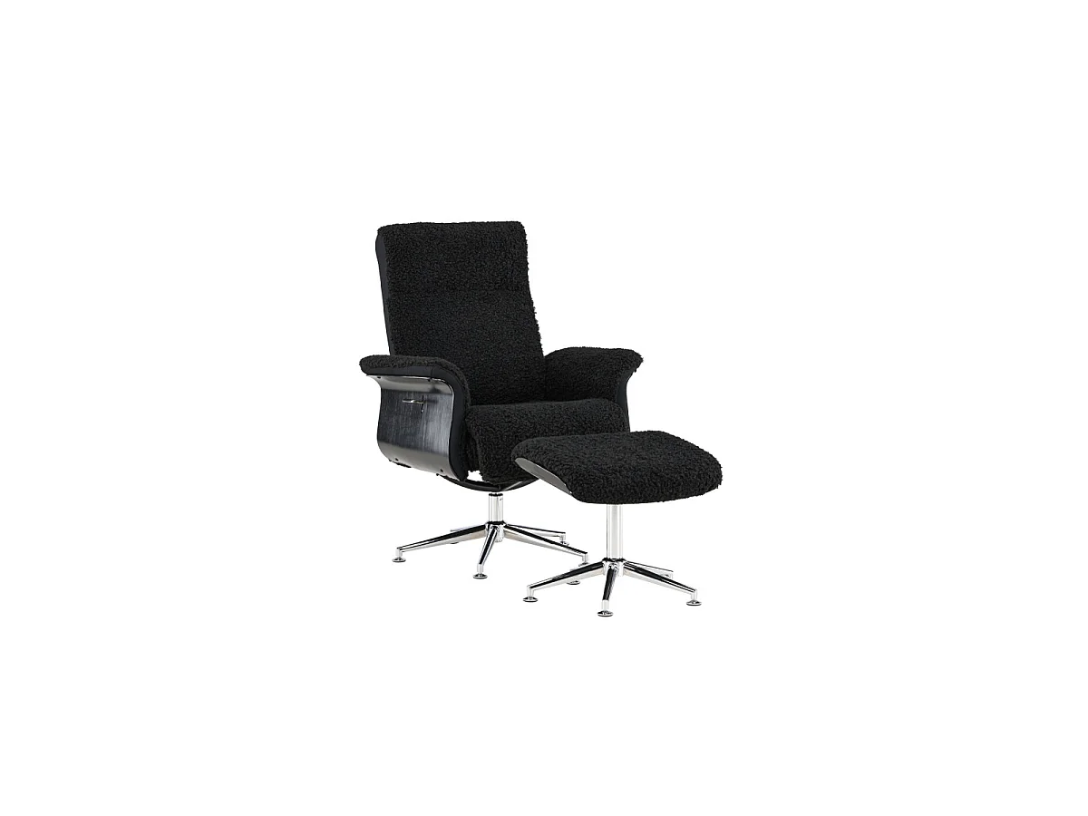 Fauteuil Avec Repose-Pieds "Hagon" 112cm Gris Foncé