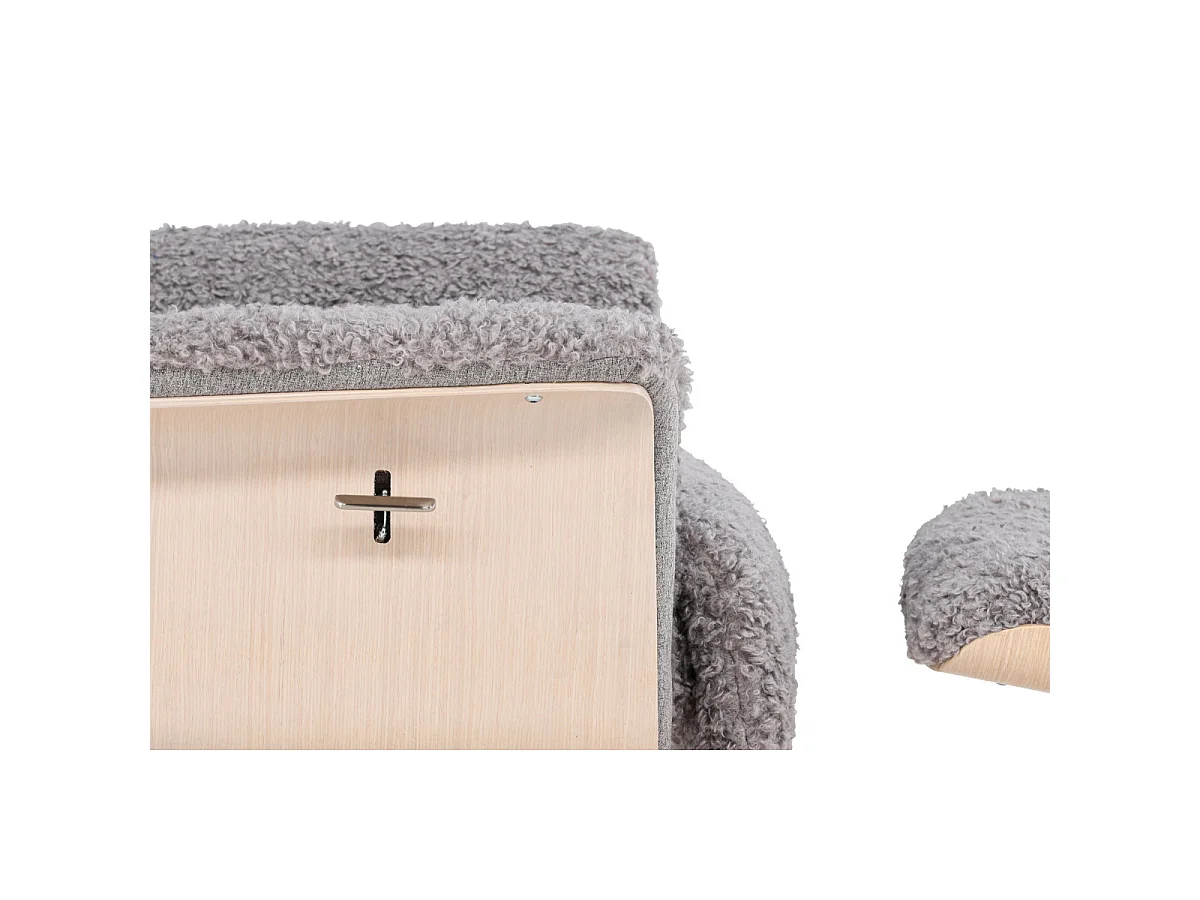 Fauteuil Avec Repose-Pieds "Hagon" 112cm Gris