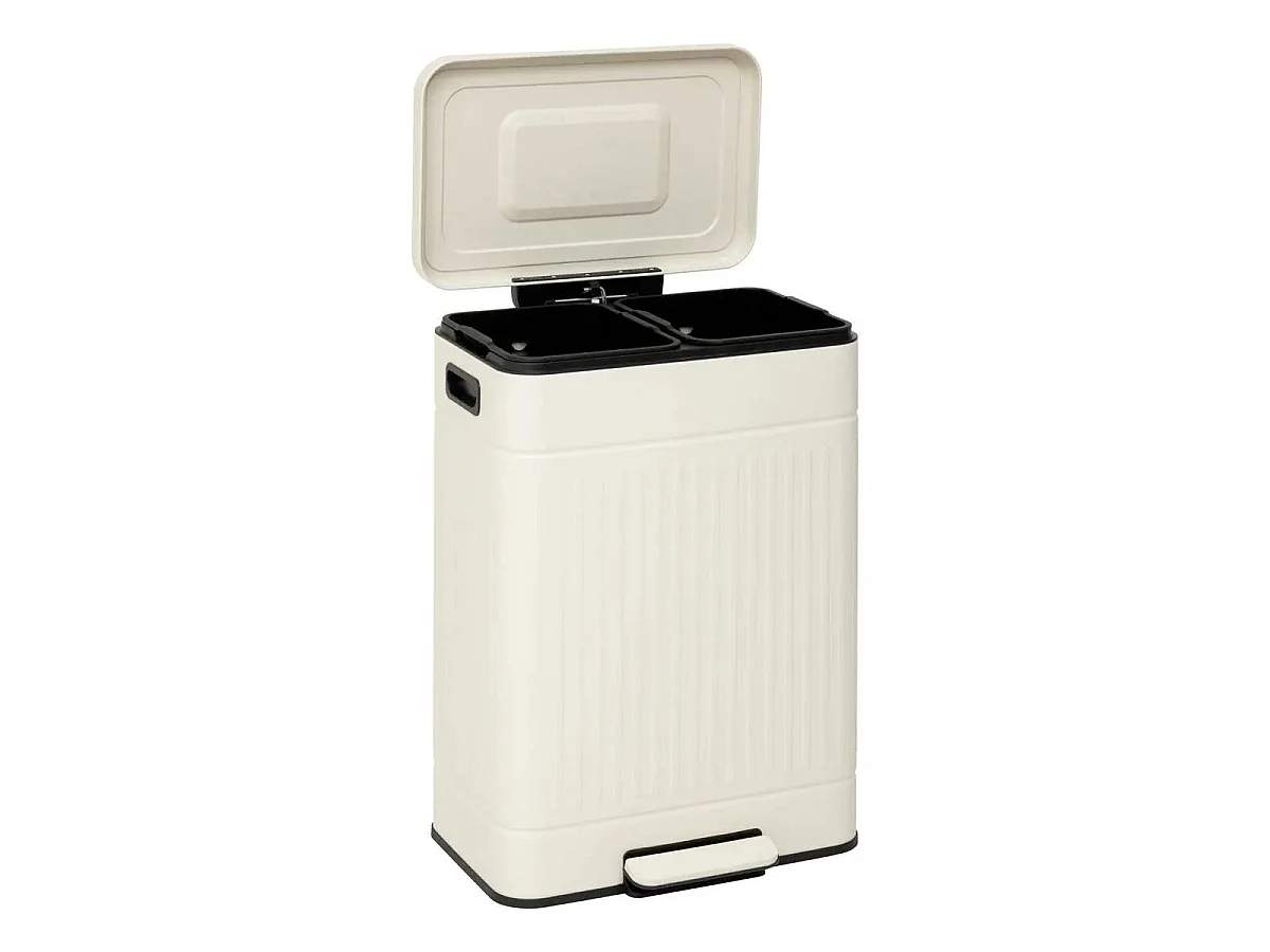 Poubelle de Tri en Métal "Nova" 2x30L Beige