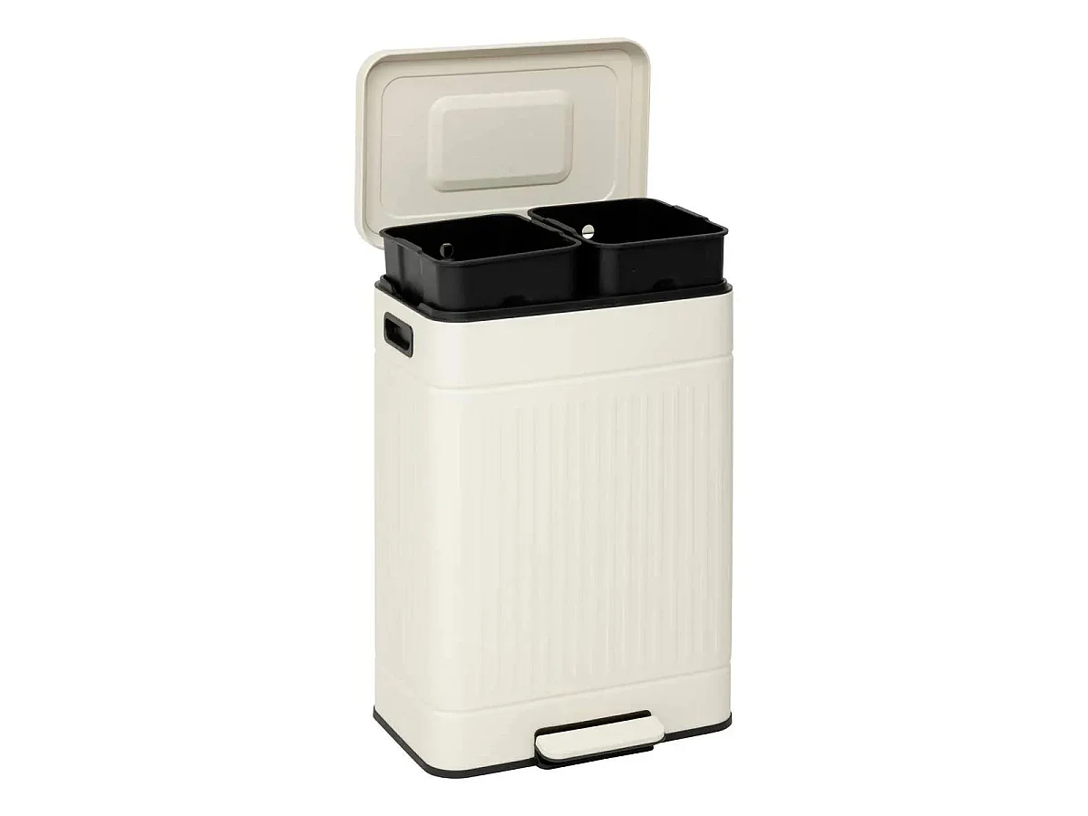 Poubelle de Tri en Métal "Nova" 2x30L Beige