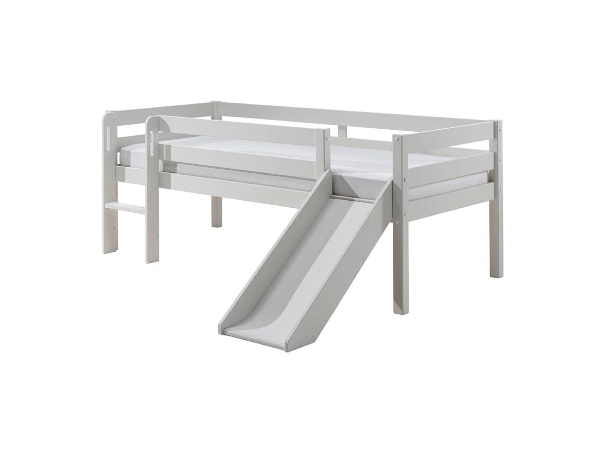 Pack - Lit Enfant Surélevé & Etagère "Pino II" Blanc
