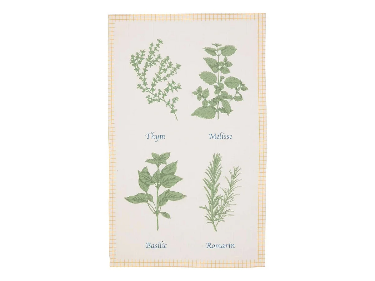 Lot de 3 Torchons "Garrigue" 45x70cm Blanc
