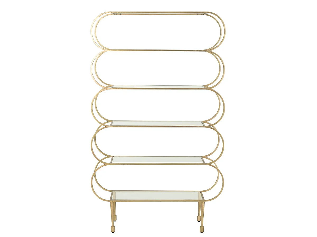 Étagère Design en Verre "Qasr" 177cm Doré