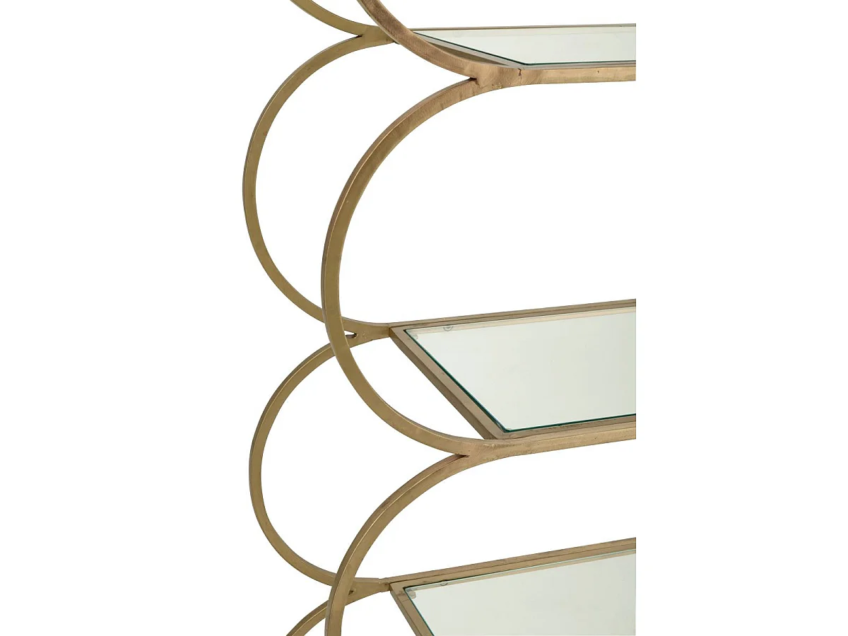 Étagère Design en Verre "Qasr" 177cm Doré