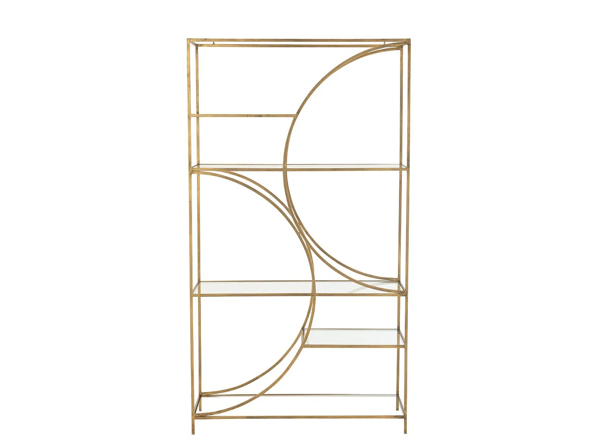 Étagère 6 Niveaux en Verre "Nar" 200cm Doré