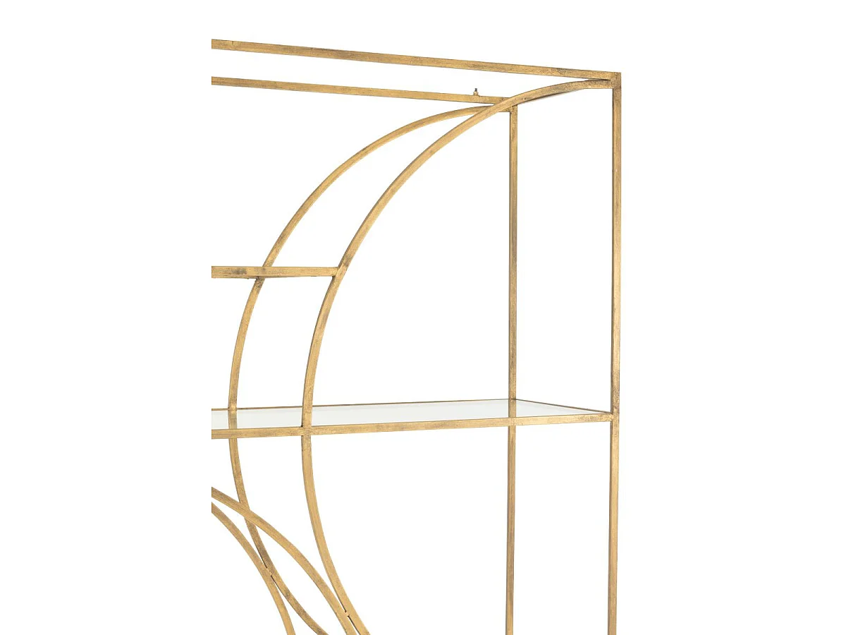 Étagère 6 Niveaux en Verre "Nar" 200cm Doré