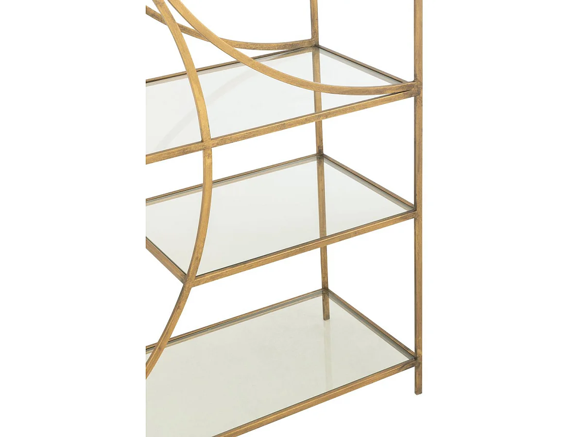 Étagère 6 Niveaux en Verre "Nar" 200cm Doré