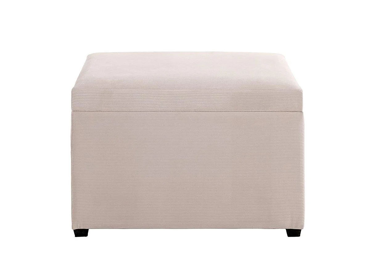 Banc Coffre de Rangement Côtelé "Timmy" 58cm Écru