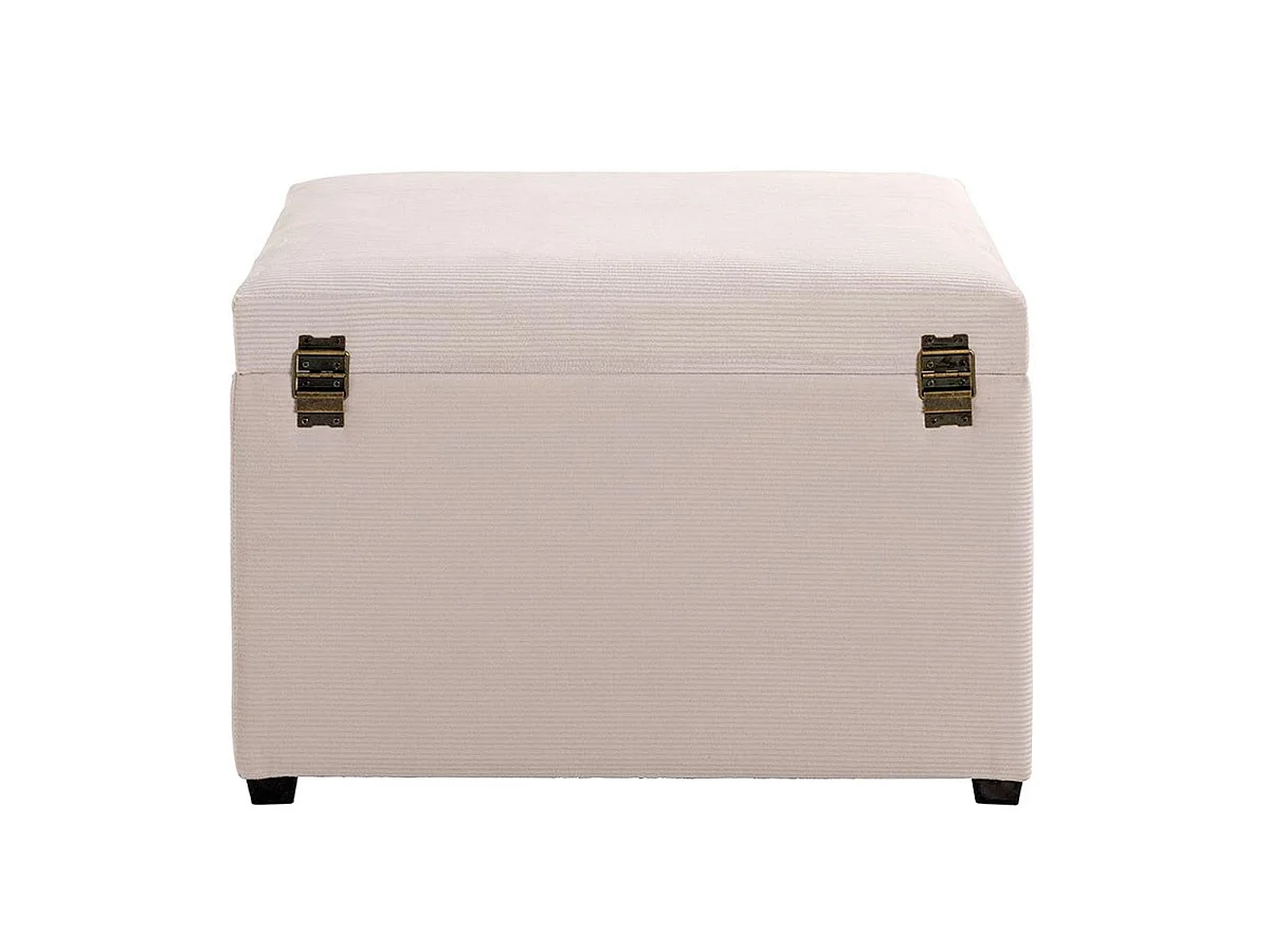 Banc Coffre de Rangement Côtelé "Timmy" 58cm Écru
